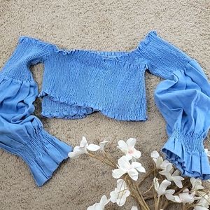 Stretch Denim Crop Top